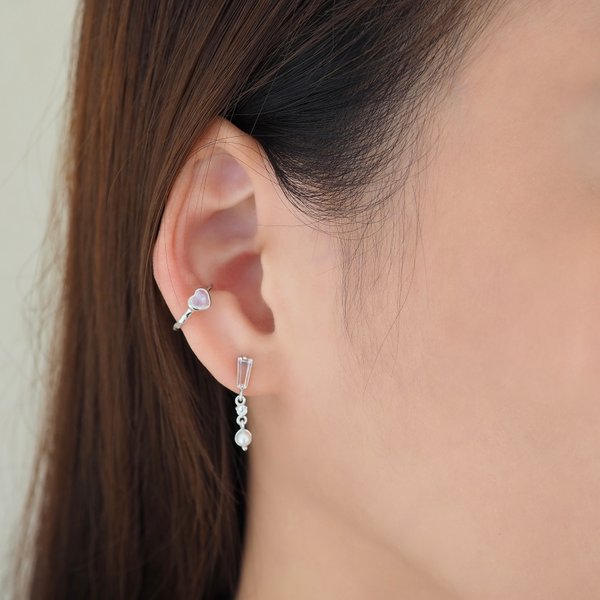 MAVIS Earrings - White Topaz/Pearls (Silver)