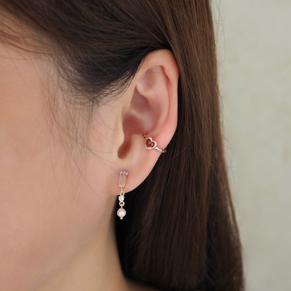 MAVIS Earrings - White Topaz/Pearls (Rose Gold)