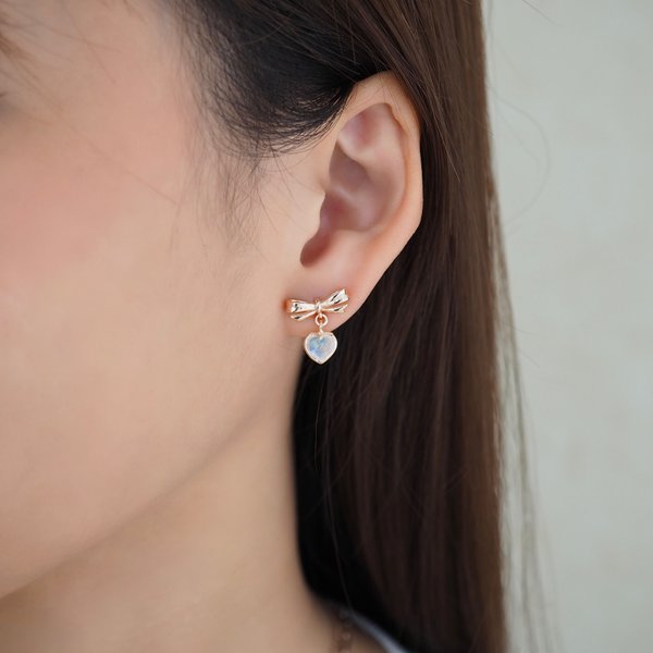 RACHEL Earrings - Moonstone (Rose Gold) VER.2