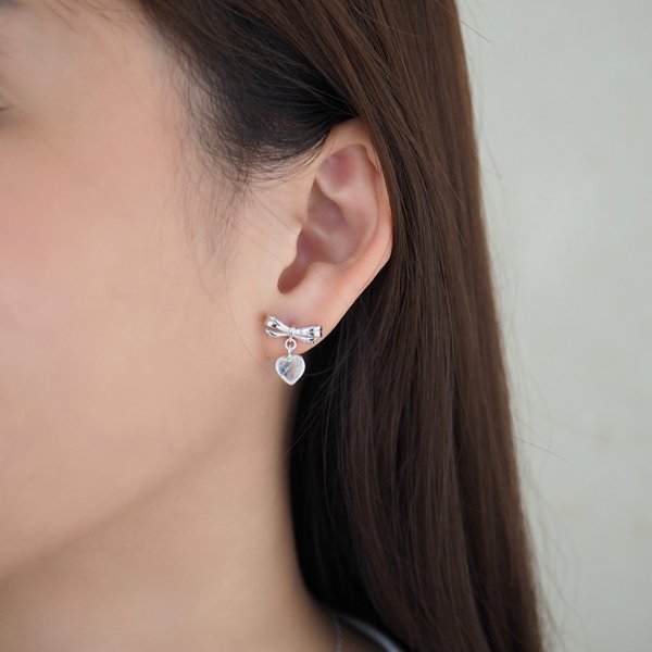 RACHEL Earrings - Moonstone (Silver) VER.2