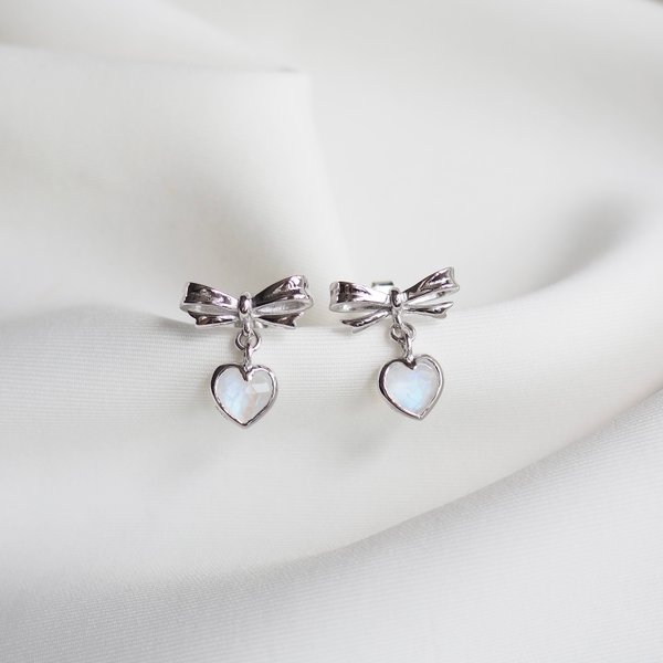 RACHEL Earrings - Moonstone (Silver) VER.2