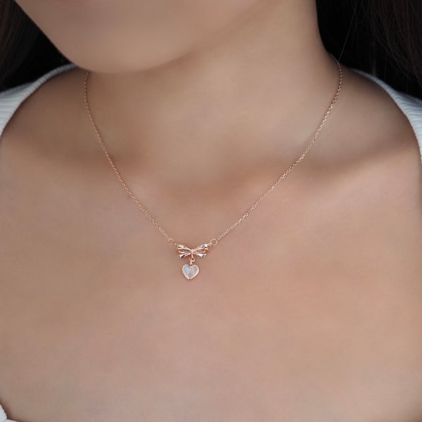 RACHEL Necklace - Moonstone (Rose Gold) VER.2