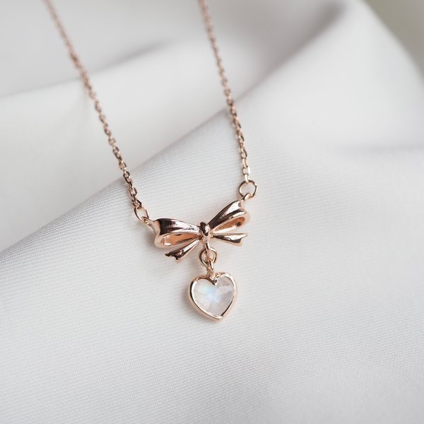 RACHEL Necklace - Moonstone (Rose Gold) VER.2