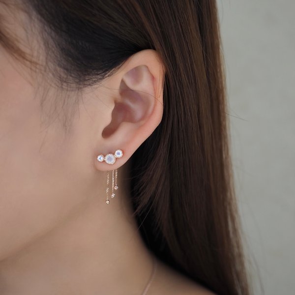CELESTE Earrings - Moonstone (Rose Gold)