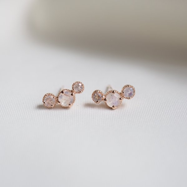 CELESTE Earrings - Moonstone (Rose Gold)