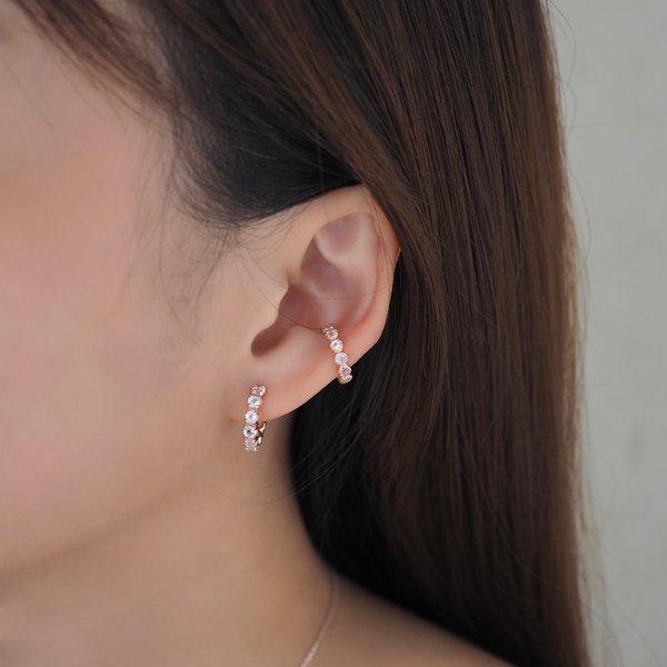 CLEO Huggies - Moonstone (Rose Gold)
