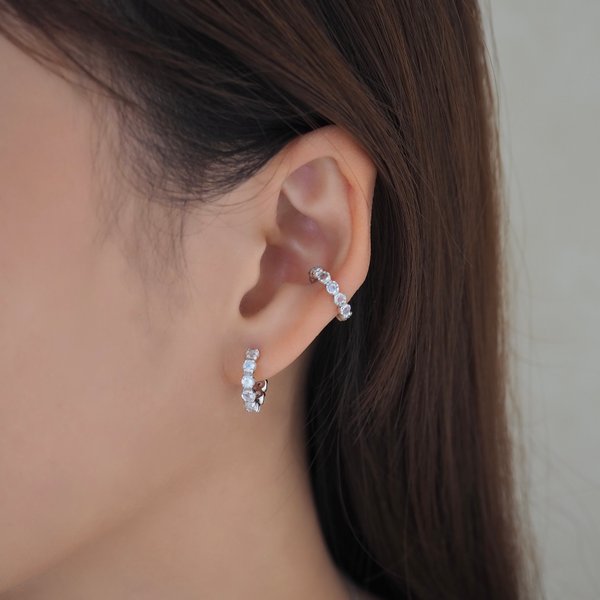CLEO Huggies - Moonstone (Silver)