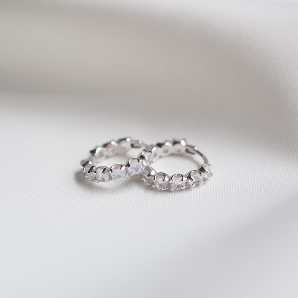 CLEO Huggies - Moonstone (Silver)