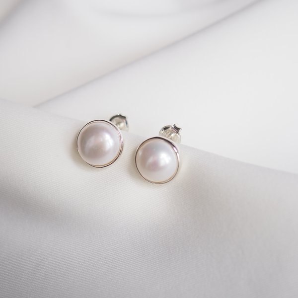 CONNIE Pearl Earrings - Silver