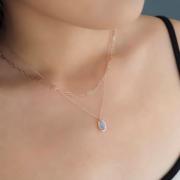 MAXINE Link Chain Necklace - Rose Gold