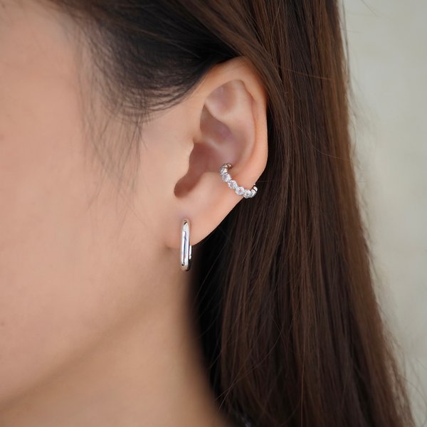 MILLY Ear Cuff - Moonstone (Silver/Rose Gold)