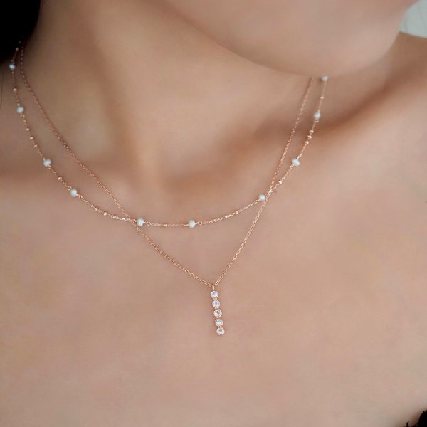 EDITH Necklace - Pearl (Rose Gold)