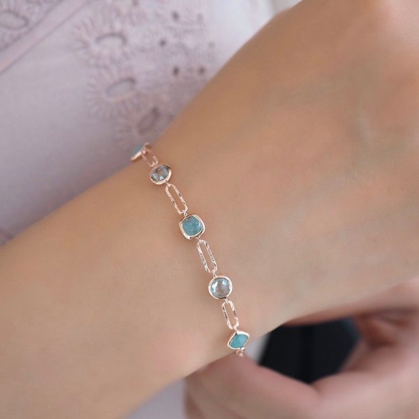 MELORA Bracelet - Blue Topaz (Rose Gold)