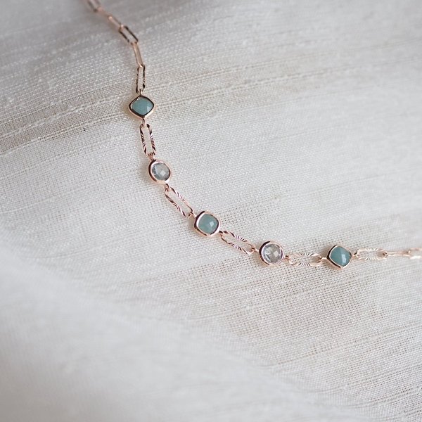 MELORA Bracelet - Blue Topaz (Rose Gold)