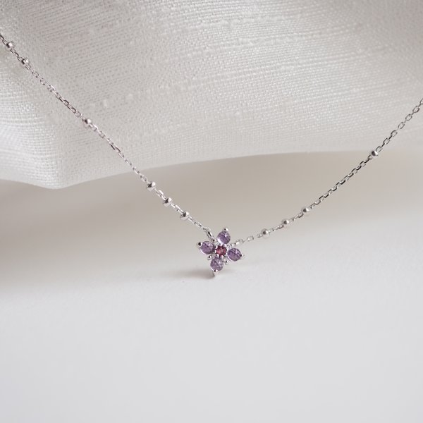 DAHLIA Necklace - Amethyst (Silver)