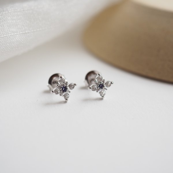 DAHLIA Earrings - White Topaz (Silver)