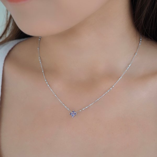 DAHLIA Necklace - Amethyst (Silver)