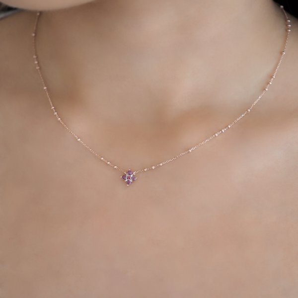 DAHLIA Necklace - Amethyst (Rose Gold)