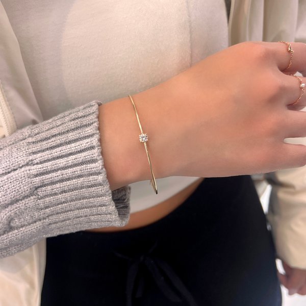 14KG 4MM Lab Grown Diamond Bangle