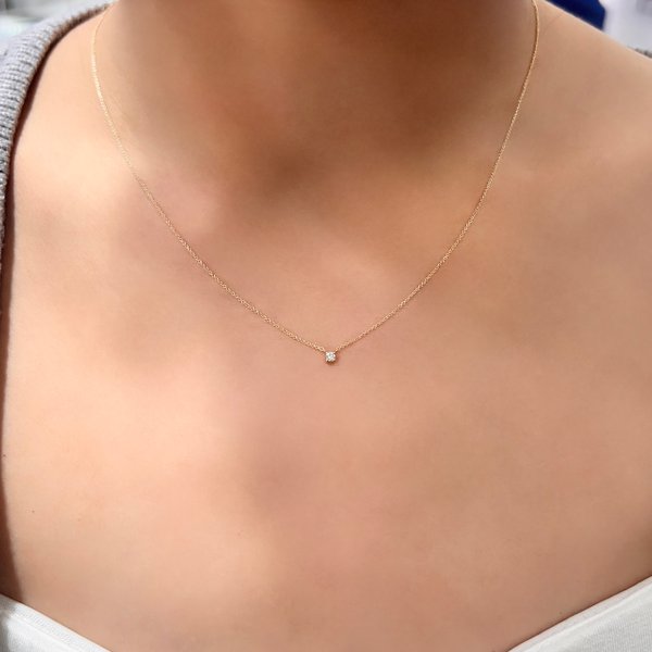 14KG 2MM Lab Grown Diamond Necklace