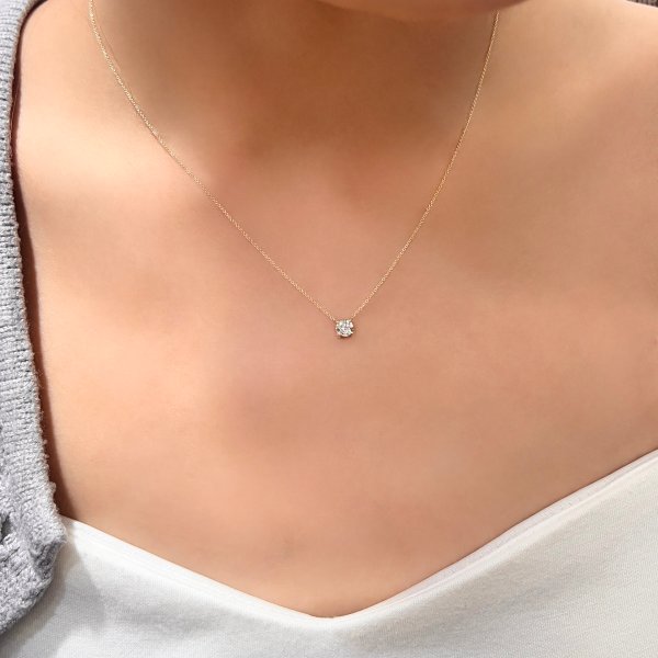 14KG 4MM Lab Grown Diamond Necklace