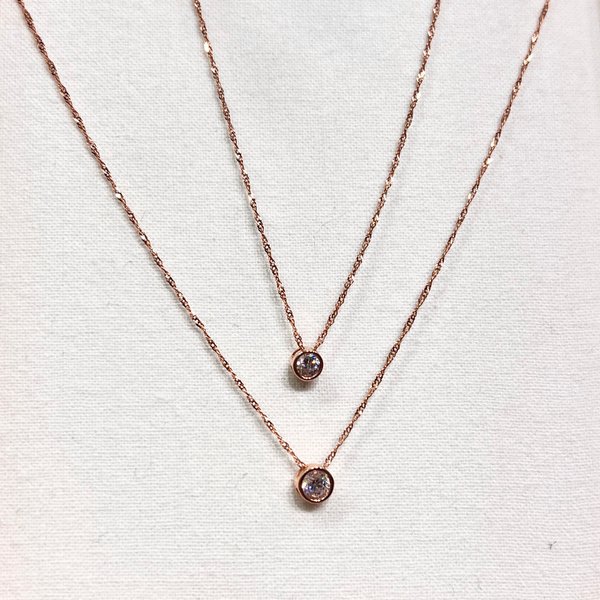 14KG Lab Grown Diamond Bezel Necklace
