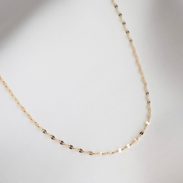 Petal Link Chain Necklace - 14K Yellow Gold