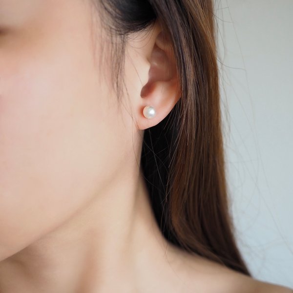 SERENE Barbell Earring - 14K Yellow Gold