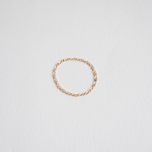 Figaro Chain Ring - 14K Yellow Gold