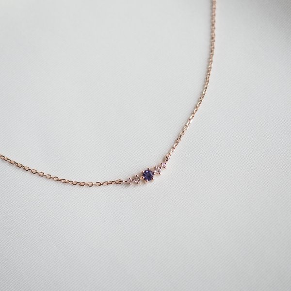 JUDITH Necklace - Iolite (Rose Gold)