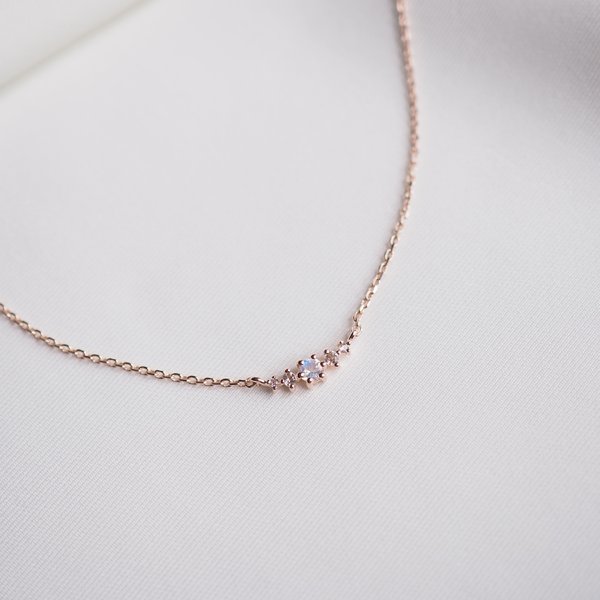JUDITH Necklace - Moonstone (Rose Gold)