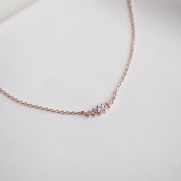 JUDITH Necklace - Moonstone (Rose Gold)