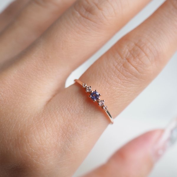 JUDITH Ring - Iolite (Rose Gold)