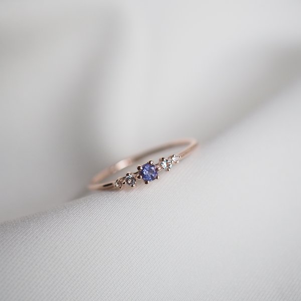 JUDITH Ring - Iolite (Rose Gold)