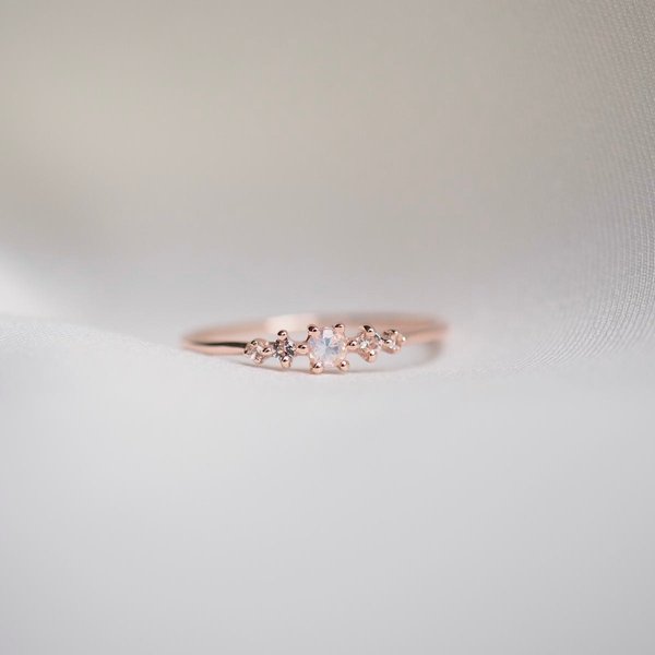 JUDITH Ring - Moonstone (Rose Gold)