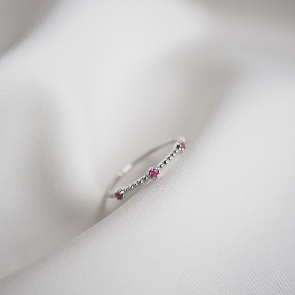 KELLY Ring - Ruby (Silver)