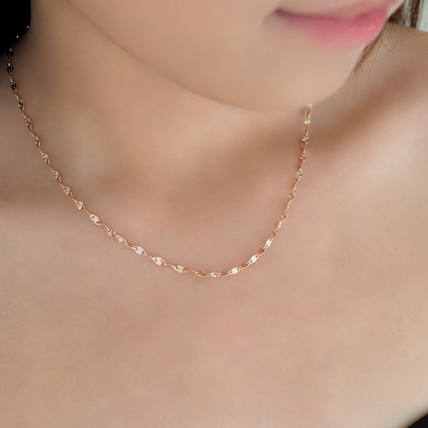 LACE Chain Necklace - Rose Gold