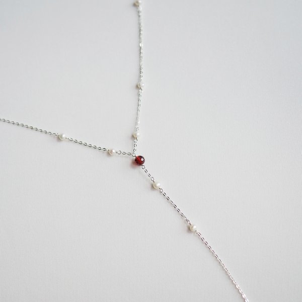 REBECCA Necklace - Garnet (Silver)