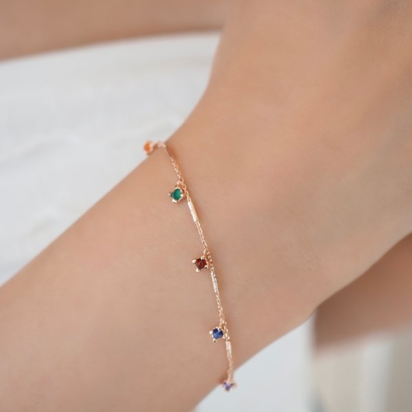 TAYLOR Bracelet - Multi Stone (Rose Gold)