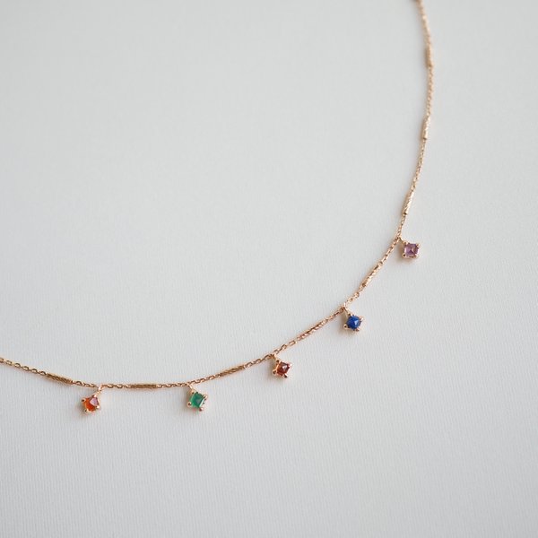 TAYLOR Necklace - Multi Stone (Rose Gold)
