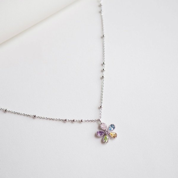 BERNICE Necklace - Mix Stones (Silver)