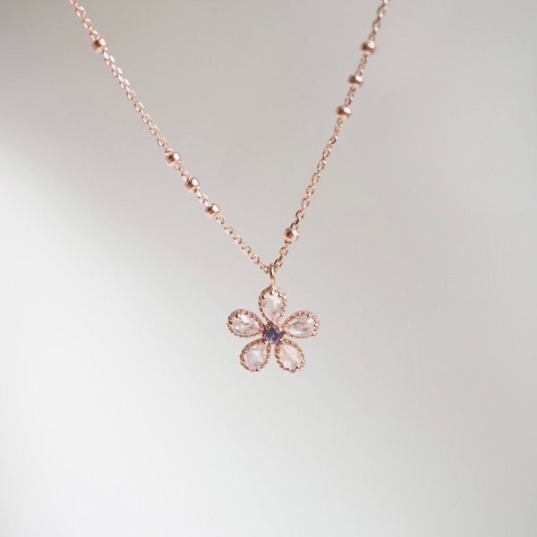 BERNICE Necklace - Moonstone (Rose Gold)