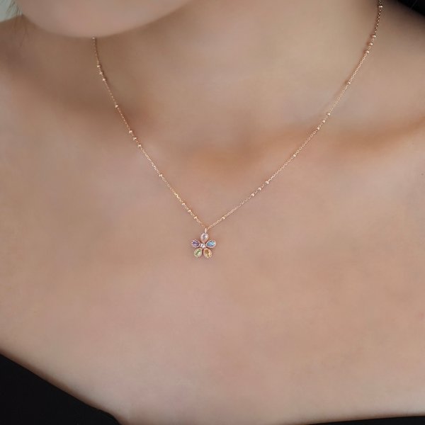 BERNICE Necklace - Mix Stones (Rose Gold)