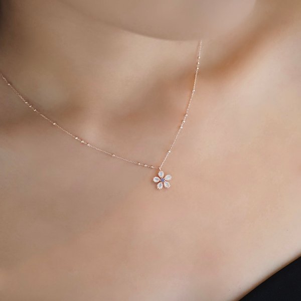 BERNICE Necklace - Moonstone (Rose Gold)