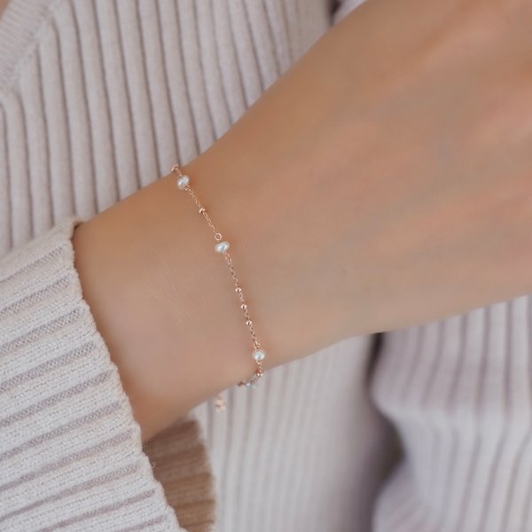 NATASHA Bracelet - Pearl (Rose Gold)