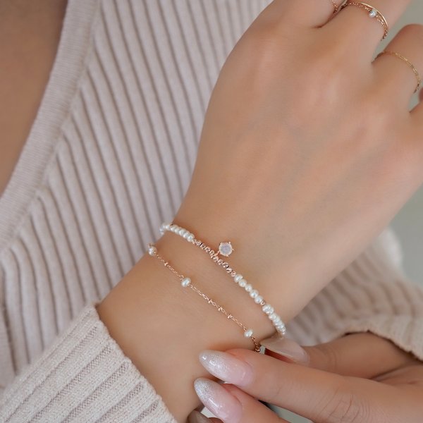 NATASHA Bracelet - Pearl (Rose Gold)