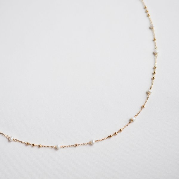 NATASHA Necklace - Pearl (Yellow Gold)