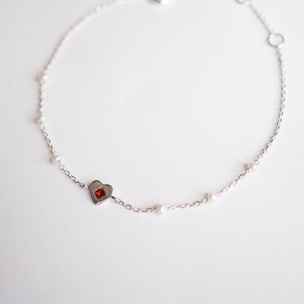 MICA Bracelet - Garnet (Silver)
