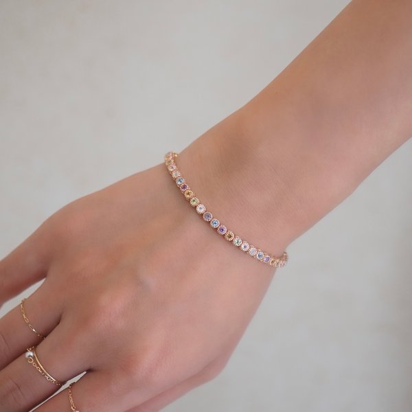 THERESA Tennis Bracelet - Mix Stone (Rose Gold)
