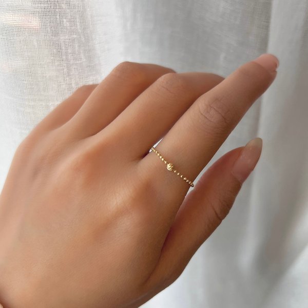 14KG Laser-Cut Ball Chain Ring